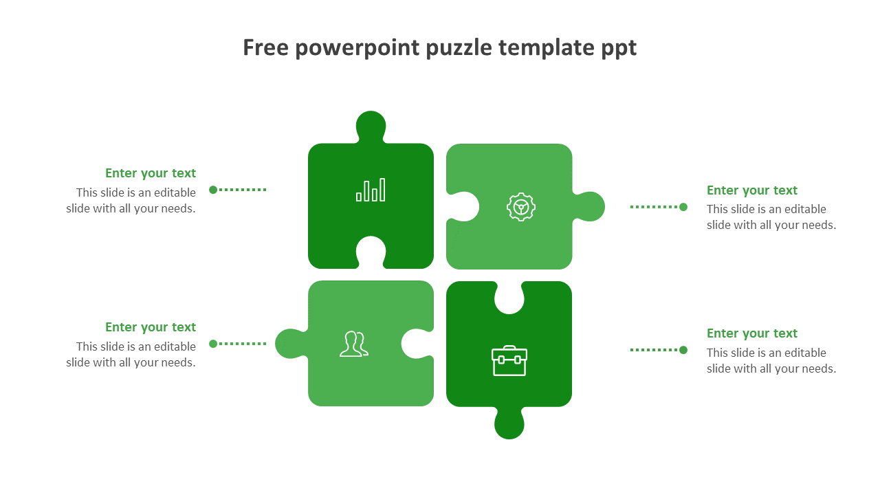 free powerpoint puzzle template ppt-green